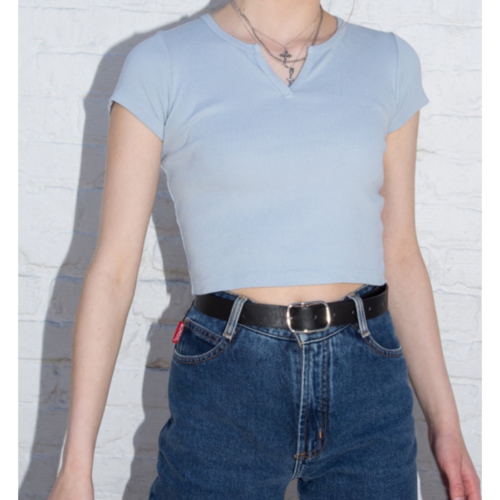 brandy melville light blue ashlyn top!
